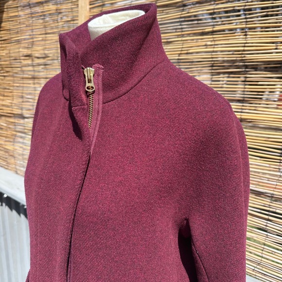 J.Crew Cocoon Coat Italian Stadium Cloth Nello Gori Wool Burgundy Size M - Picture 2 of 11